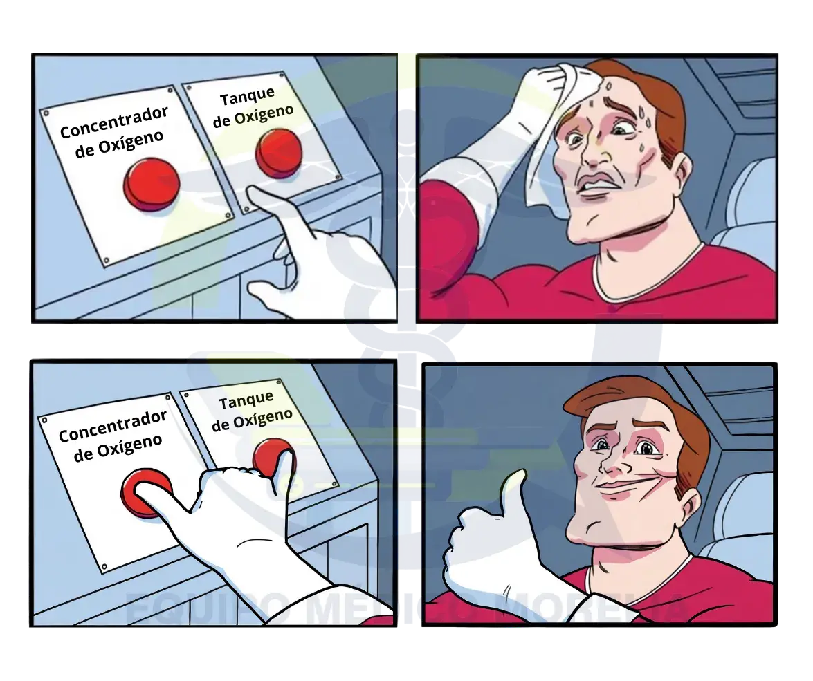 Diferencia entre tanque de oxígeno y concentrador