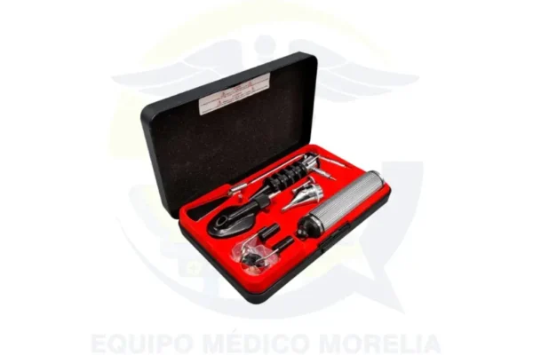 Estuche de Diagnóstico Gowllands 3003H | Oftalmoscopio Maylite + Otoscopio Friston | Rinoscopio | Lámpara Laríngea | Espéculos Reusables + Foco de Repuesto 3V