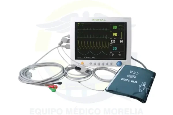 Monitor Xignal 12.1” XIG‑M12 | Pantalla TFT a Color | Interfaz Multilenguaje | Diseño sin Ventilador | SpO2 Digital | Análisis HRV | Adulto/Pediátrico/Neonatal