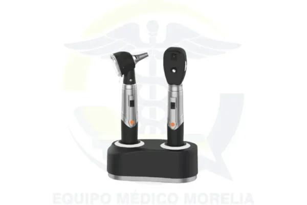 Set de Otoscopio y Oftalmoscopio Recargable Checkatek TP312C2 | LED + Fibra Óptica | Aumento 3X | 8 Espéculos | Estación de Carga + USB. Disponible en equipo médico Morelia