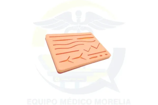 Almohadilla de Prácticas para Suturas 3 Capas Reutilizable (Piel, Grasa y Músculo) | 14 Heridas | 15×10 cm