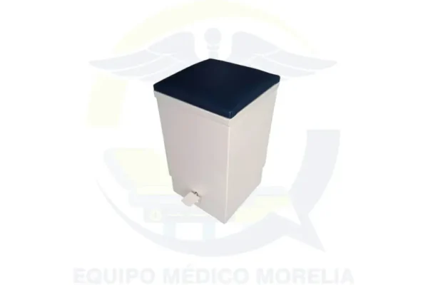 Bote Sanitario con Pedal Acojinado | Lámina de Acero | Tapizado en Vinil | Sistema de Abatimiento | 30 × 30 × 53 cm (aprox.)