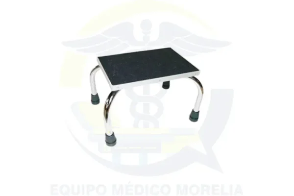 Escalerilla 1 Peldaño Cromada | Tubo Reforzado | Peldaño Doble Capa | Cubierta y Regatones de Hule Antiderrapante