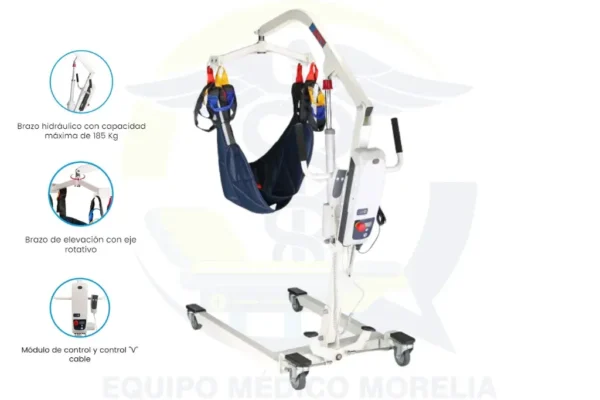 Grúa eléctrica para pacientes en equipo médico morelia