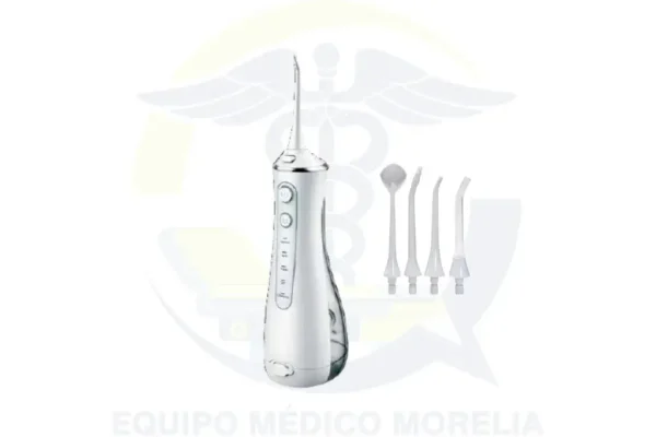 Irrigador oral portátil TH2D4: irrigador inalámbrico con tanque compacto y boquillas intercambiables para limpieza profunda entre dientes y encías, ideal cuando el cepillo o el hilo no alcanzan ciertas zonas. En equipo médico Morelia