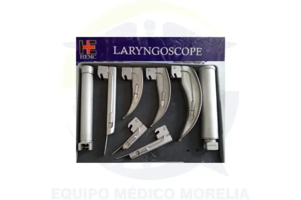 Set de Laringoscopio de Acero Inoxidable (Macintosh + Miller) con Estuche Rígido | 2 Mangos