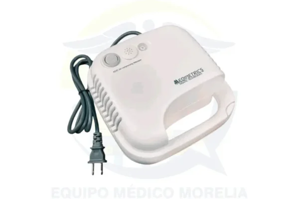 Nebulizador de aire comprimido 403D (Medimetrics): es un equipo portátil para adulto y pediátrico, diseñado para atomización uniforme con tasa de nebulización ≥ 0.2 ml/min y compresor de aire ≥ 10 L/min. En Equipo Médico Morelia