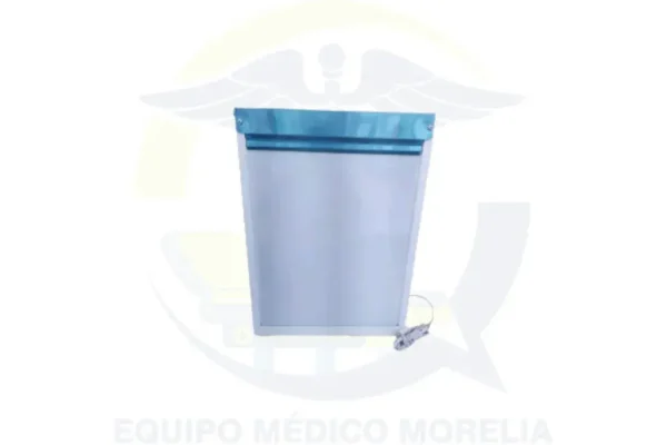 Negatoscopio Sencillo 1 Placa | Lámina Esmaltada | Placa Frontal de Acrílico | Pisa Placas Inoxidable | Lámpara Circular Fluorescente con Balastro | 38 × 50 × 9 cm